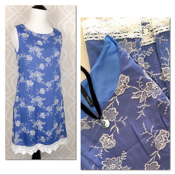 **CLEARANCE** Embroidered Floral Shift Mini Dress - Picture 8 of 8